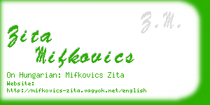 zita mifkovics business card